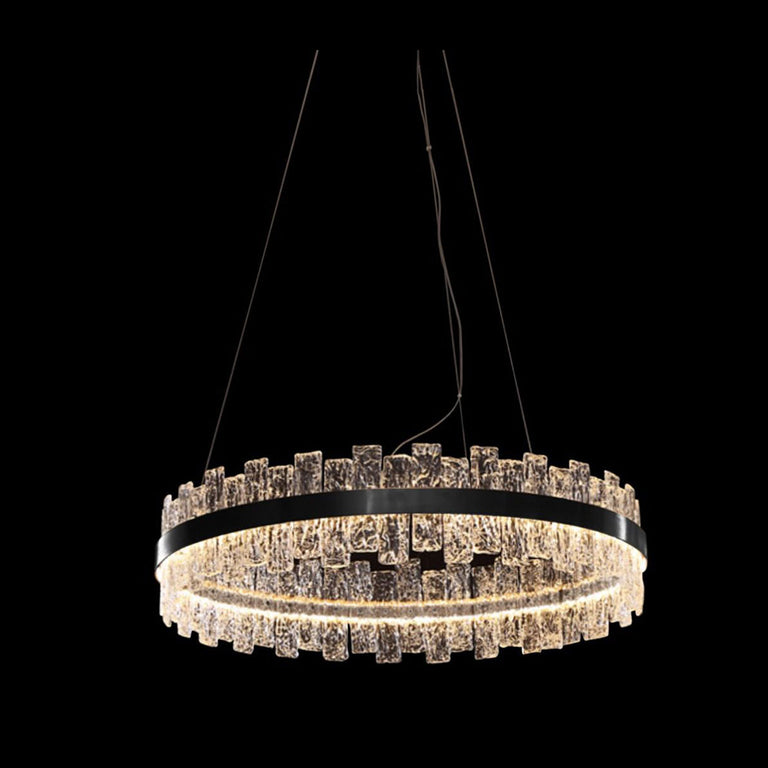 Saw 630mm Round LED Pendant Black / Warm White