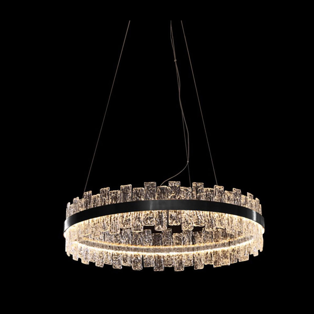 Saw 800mm Round LED Pendant Black / Warm White