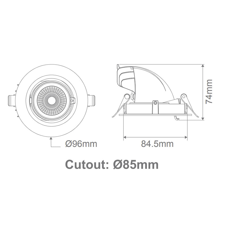 Scoop-13 13W Dimmable LED Downlight White / Tri-Colour - 20468
