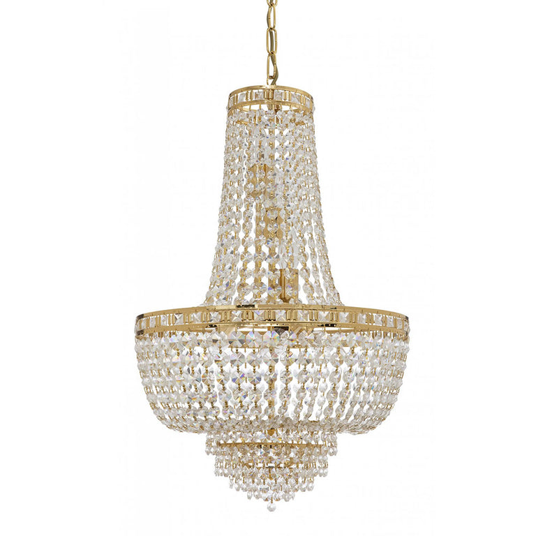 Setat 11 Light Crystal Pendant Large Chrome - SETAT-60 GLD