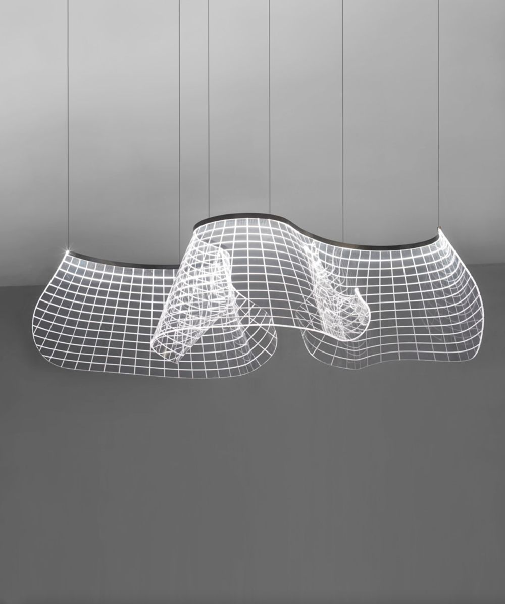 Sheet LED Pendant Black / Warm White