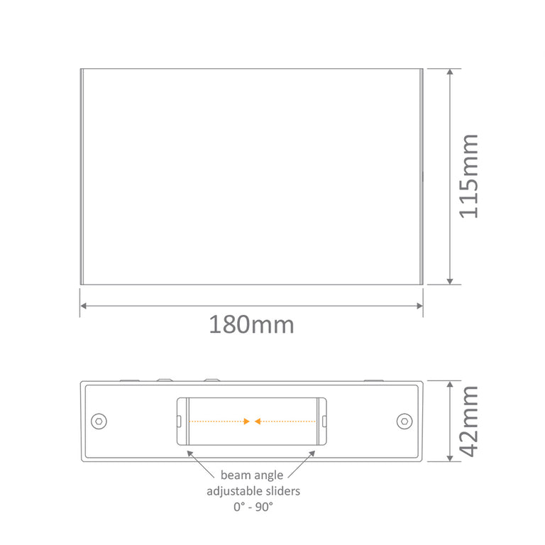 Sierra 12W LED 240V Up/Down Square Wall Pillar Light White / White - 19639