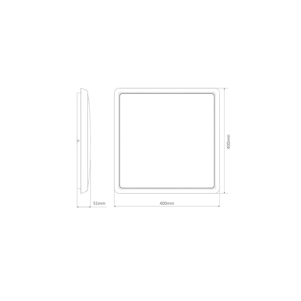 Solar 35 Watt Slimline Dimmable Square LED Ceiling Light White / Tri Colour - 20945
