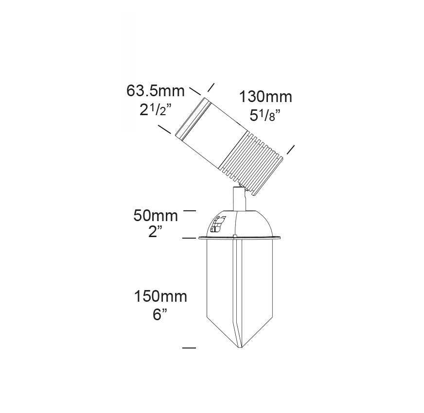 Spike Spot High Power 24V DC 12W LED Black / Warm White - SS/HP/S/BK