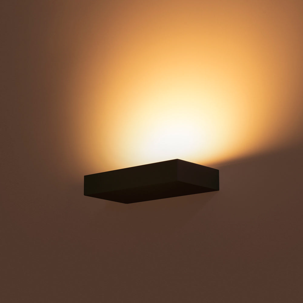 Square Up 20W LED Wall Light Black