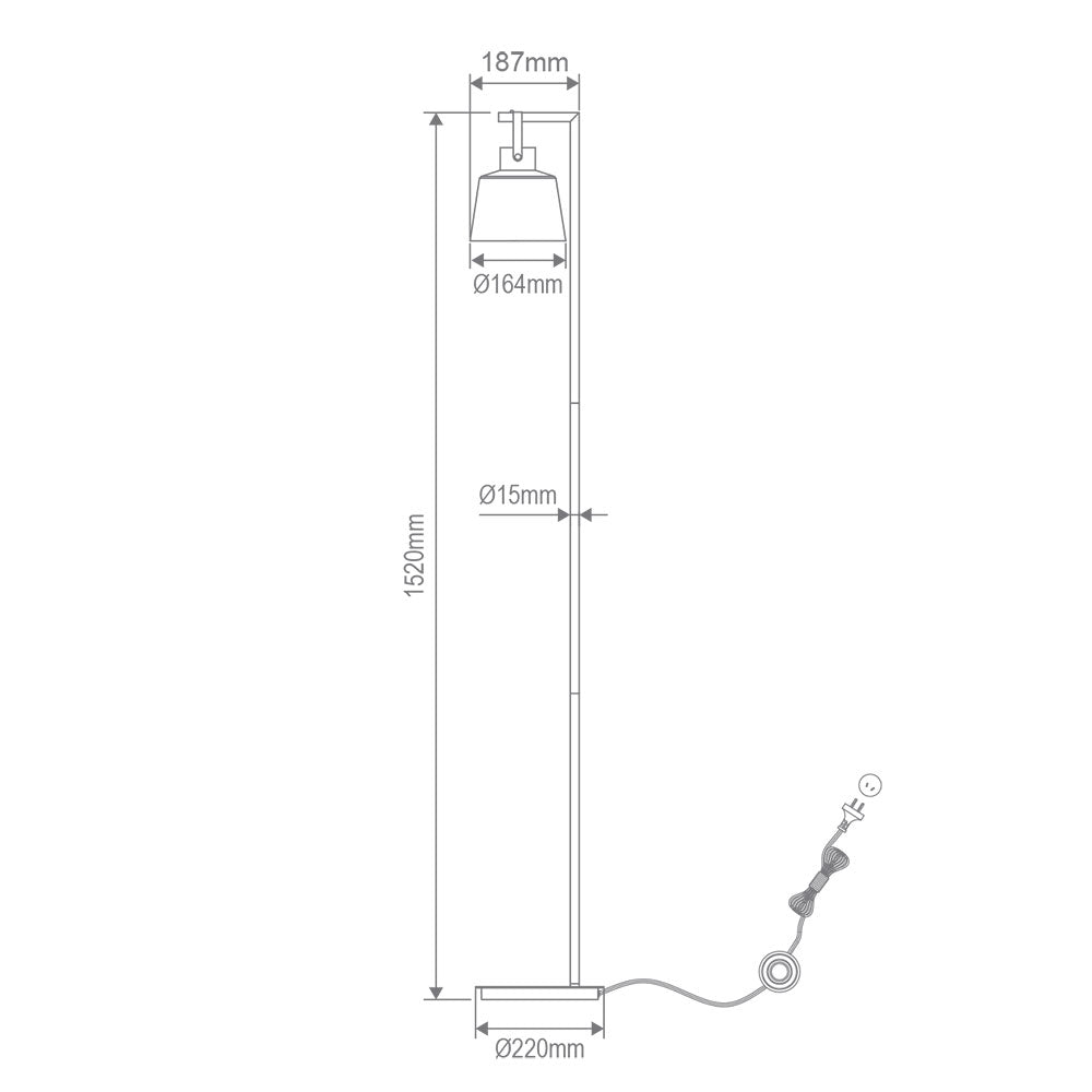 Strap Floor Lamp Matt White - 22719