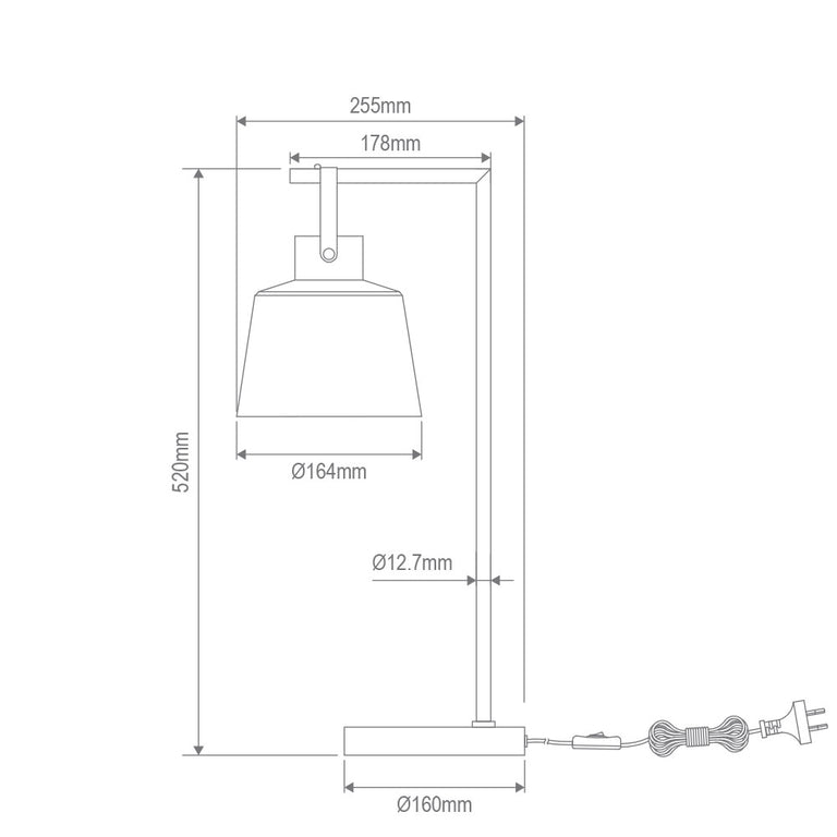 Strap Table Lamp Matt White - 22721