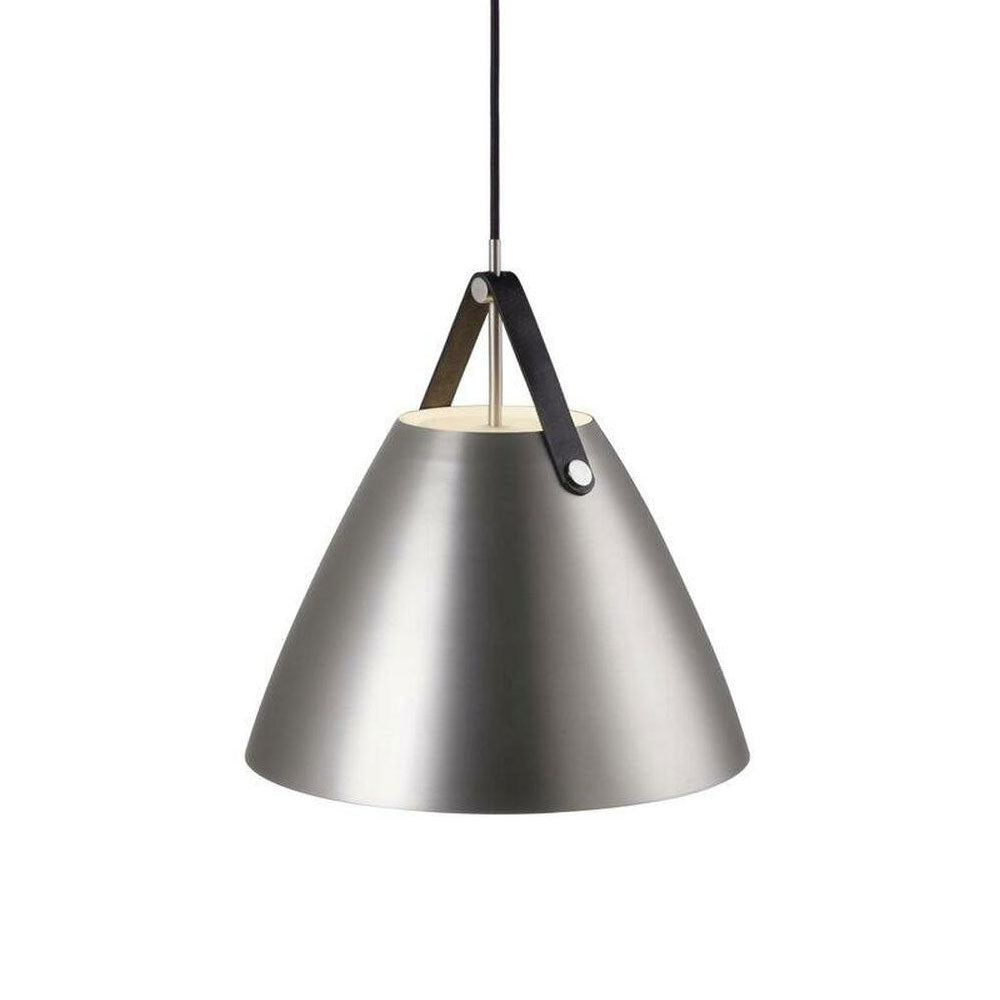 Strap 36 1 Light Pendant Leather Brushed Steel - 84343032