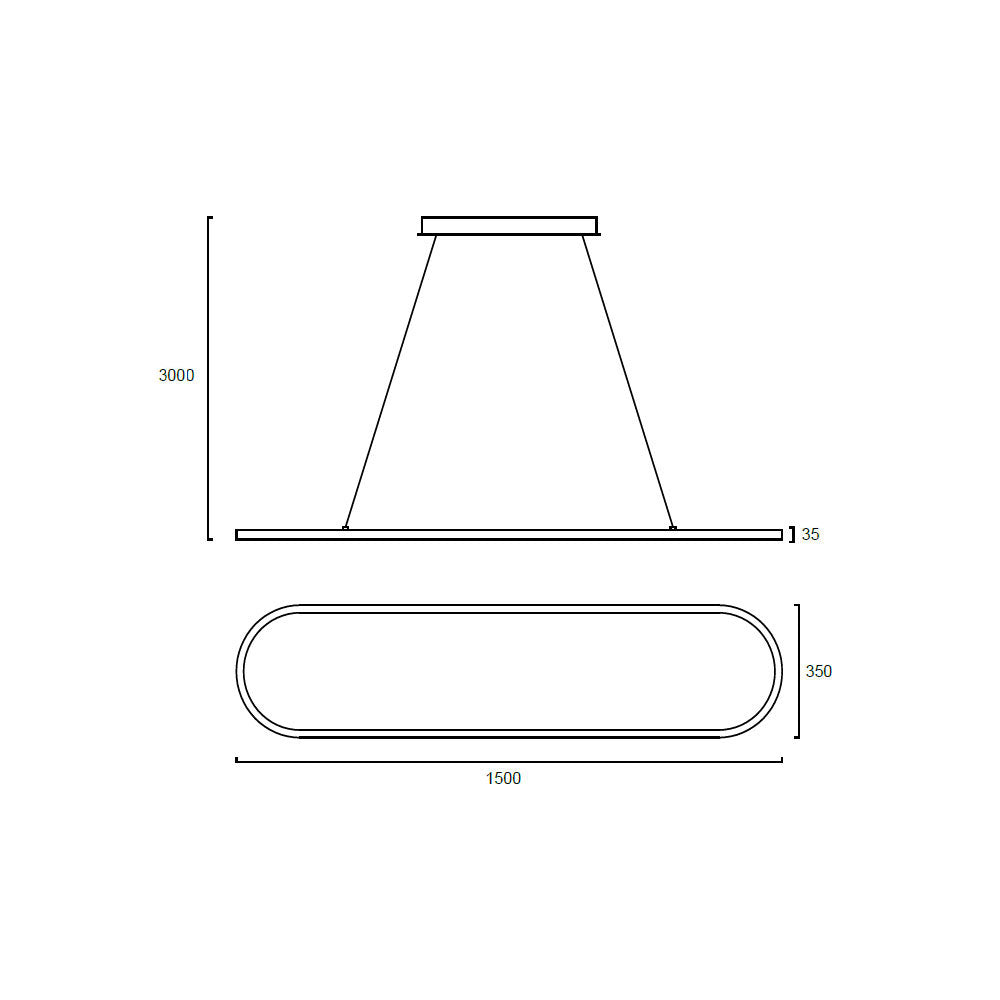Sudor 1.5M LED Dimmable Up/Down Pendant Gold / Warm White