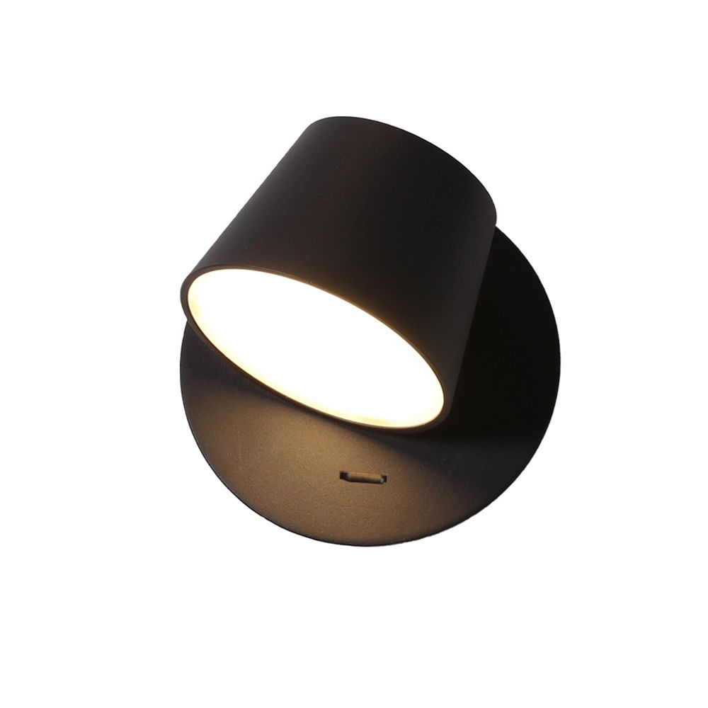 Telescope 6W Adjustable LED Wall Light with Switch Black / Warm White - TELESCOPE 1BK