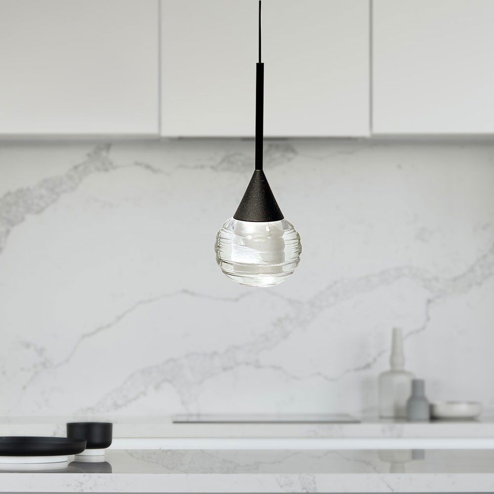 Toffee 1 Light LED Pendant Black