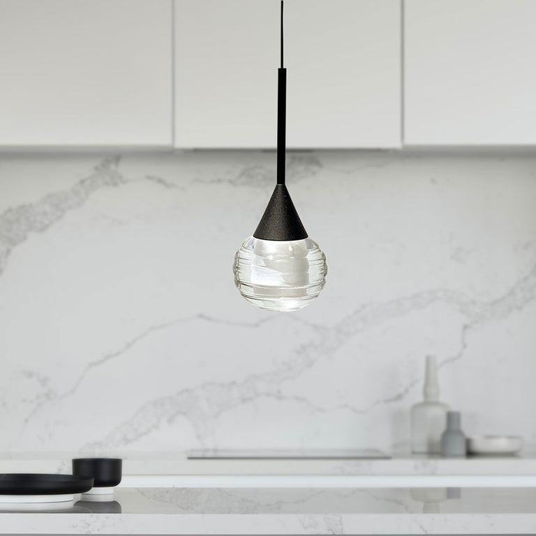 Toffee 1 Light LED Pendant Black