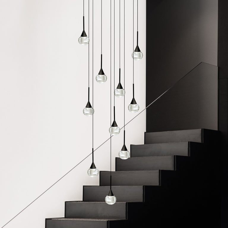 Toffee 10 Light LED Pendant Black