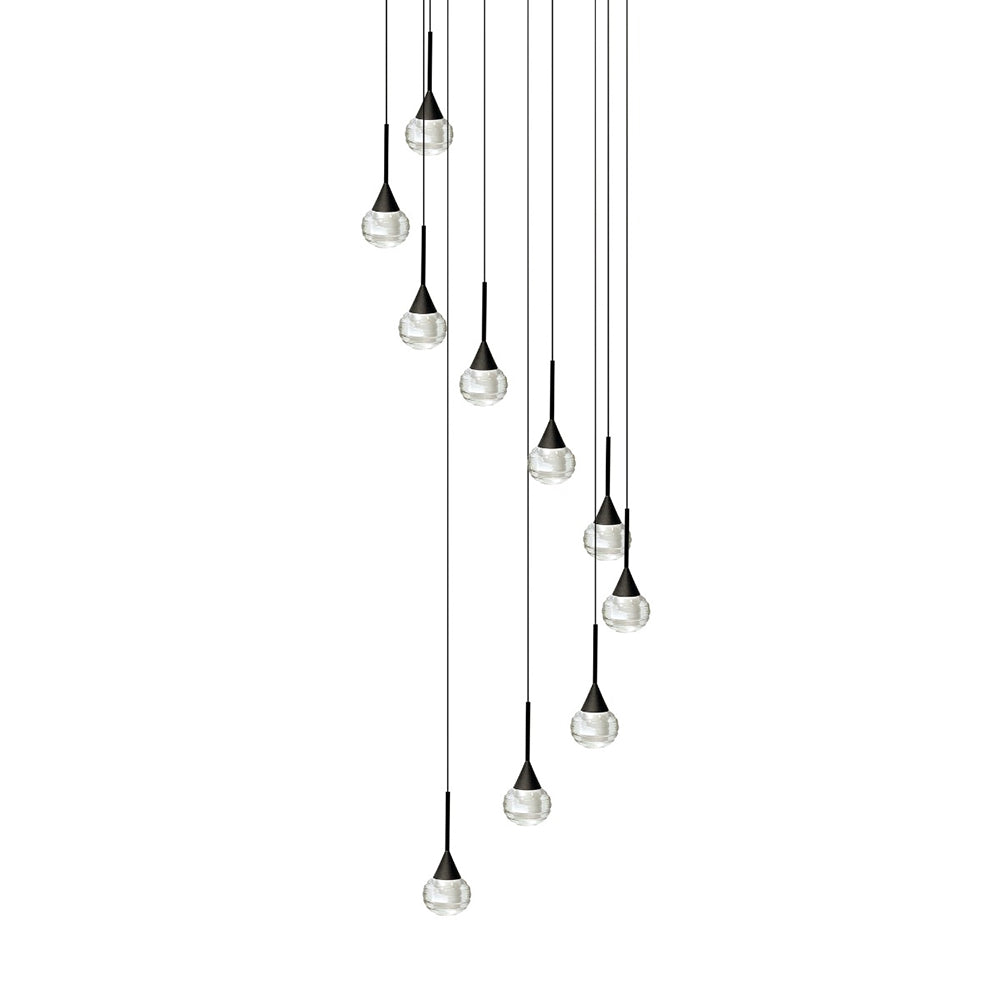 Toffee 10 Light LED Pendant Black