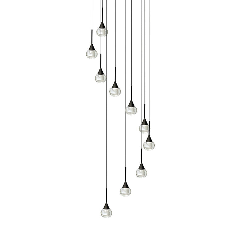 Toffee 10 Light LED Pendant Black