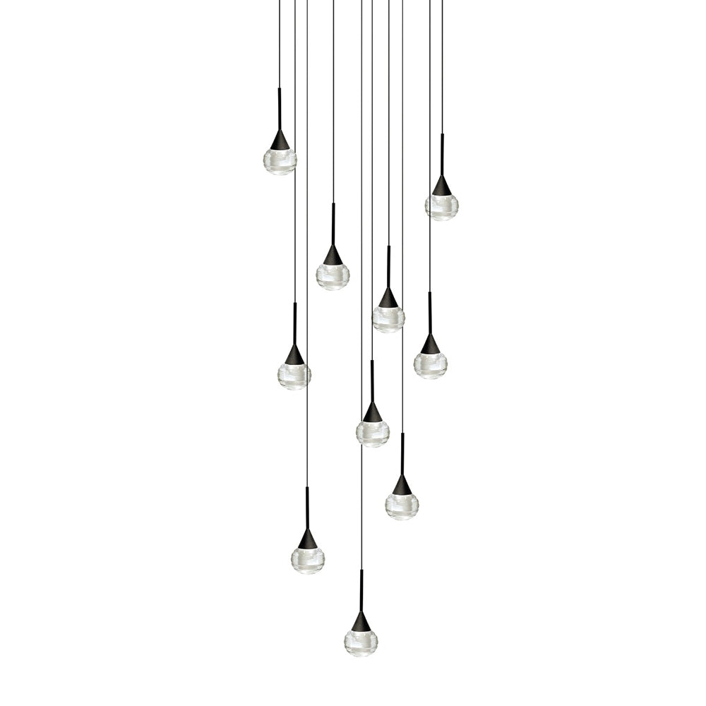 Toffee 10 Light LED Pendant Black