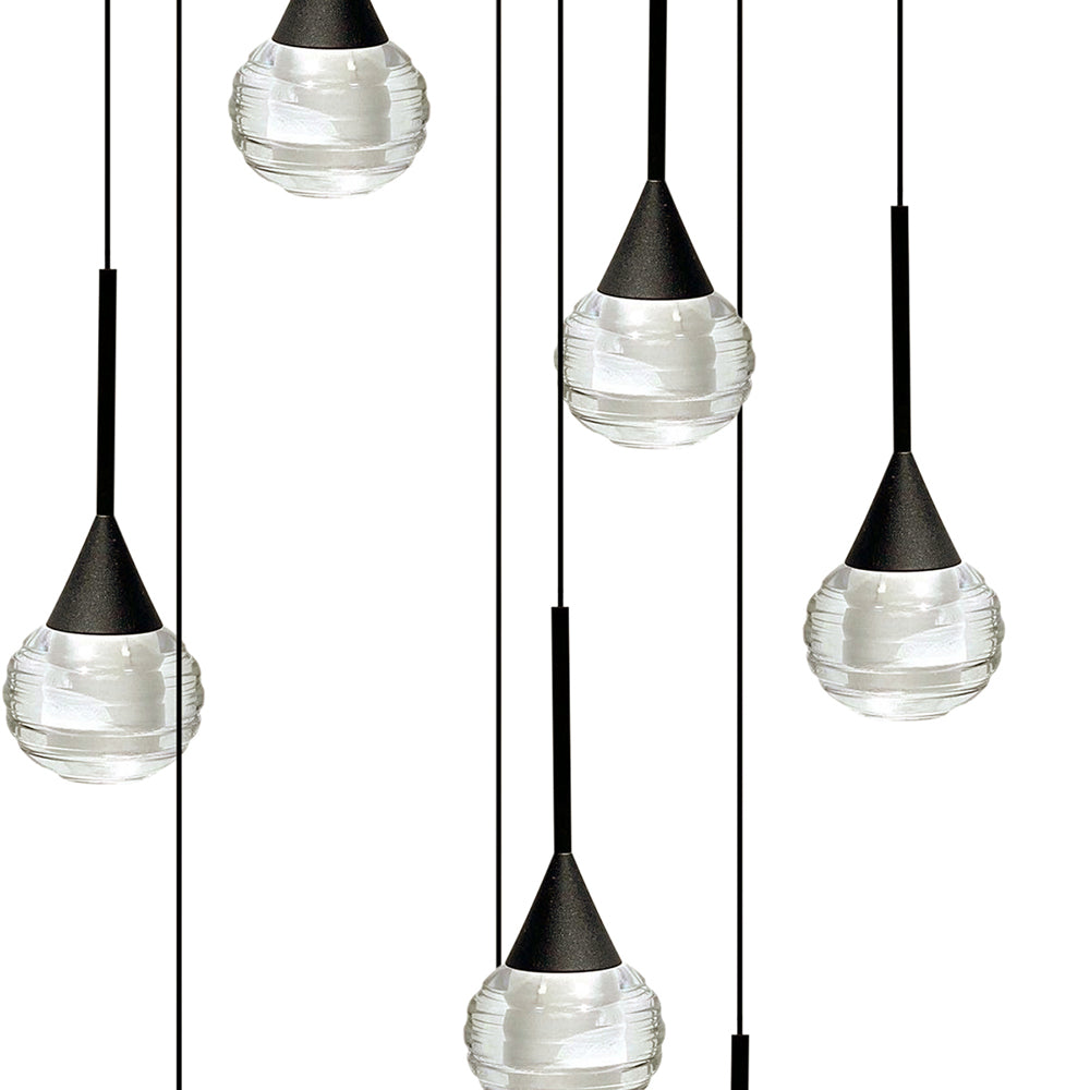 Toffee 10 Light LED Pendant Black