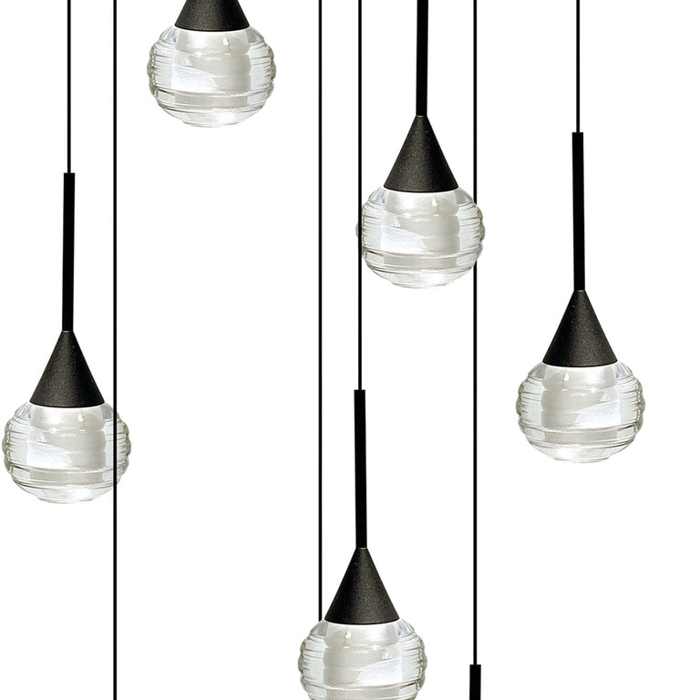Toffee 10 Light LED Pendant Black