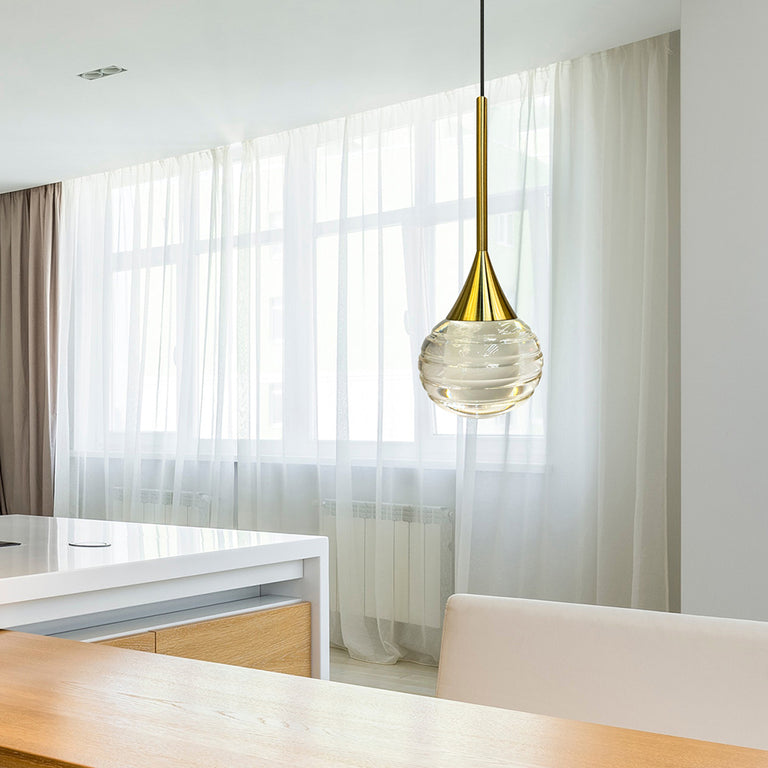 Toffee 1 Light LED Pendant Gold