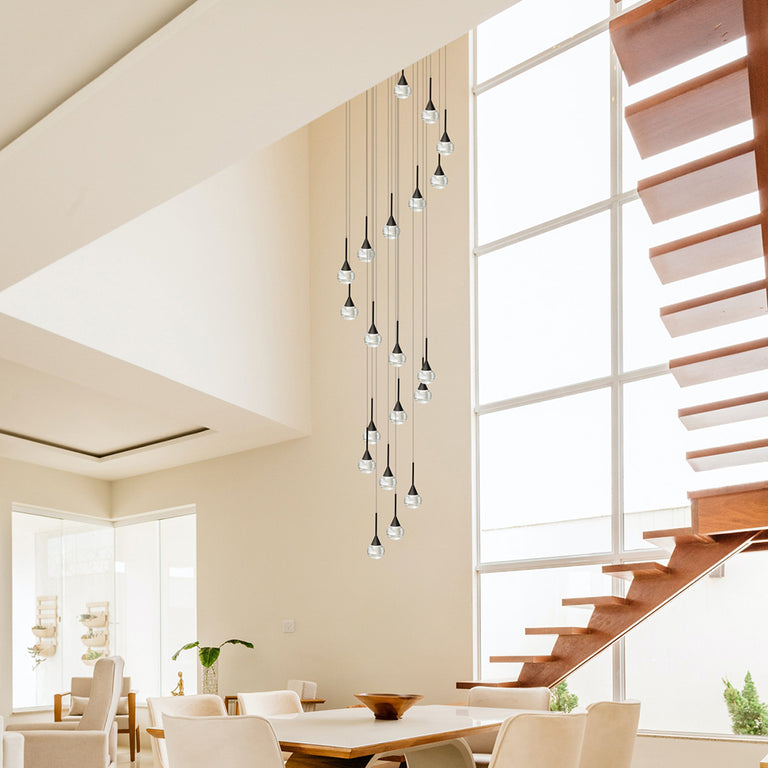 Toffee 20 Light LED Pendant Black