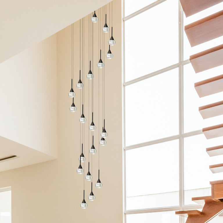 Toffee 20 Light LED Pendant Black