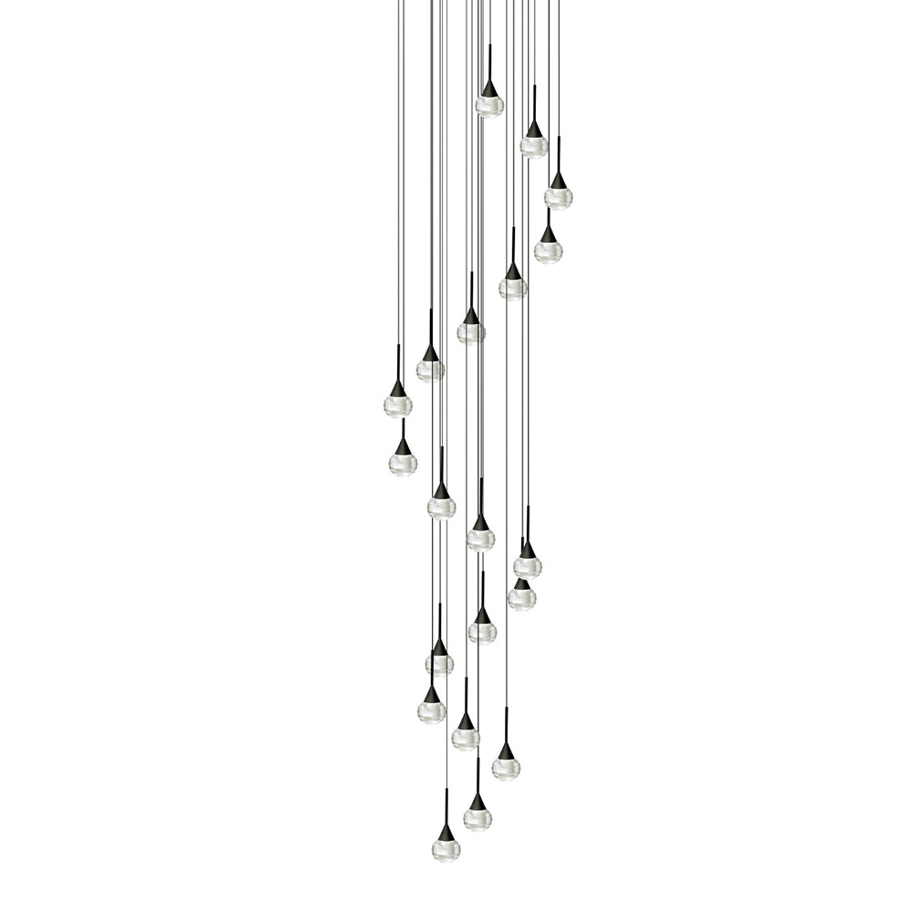 Toffee 20 Light LED Pendant Black