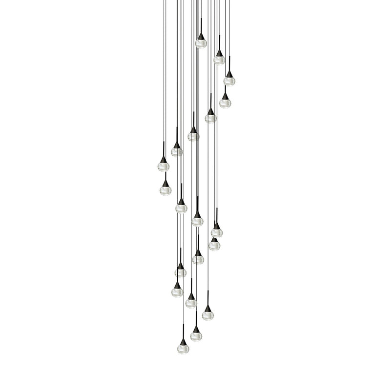 Toffee 20 Light LED Pendant Black