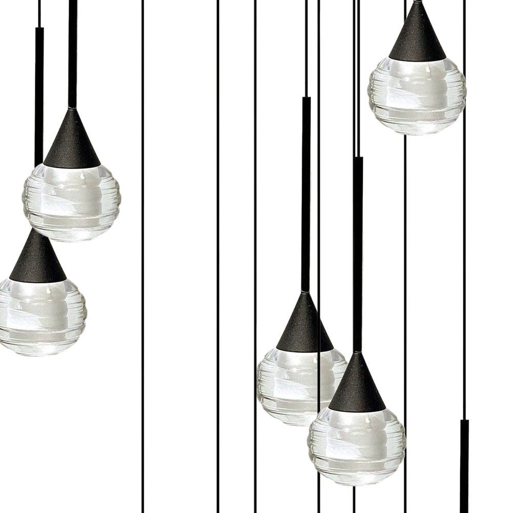 Toffee 20 Light LED Pendant Black