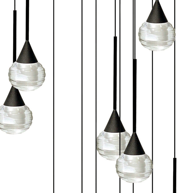Toffee 20 Light LED Pendant Black