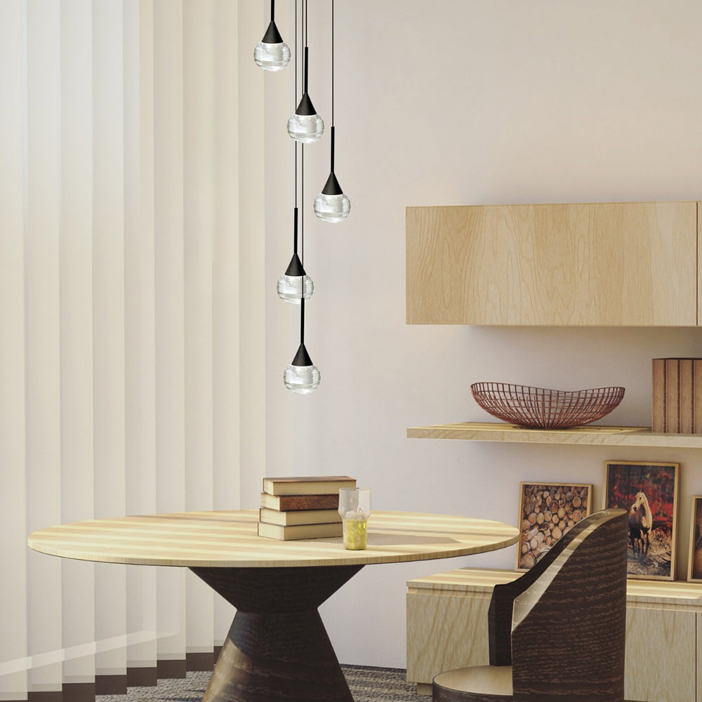 Toffee 5 Light LED Pendant Black