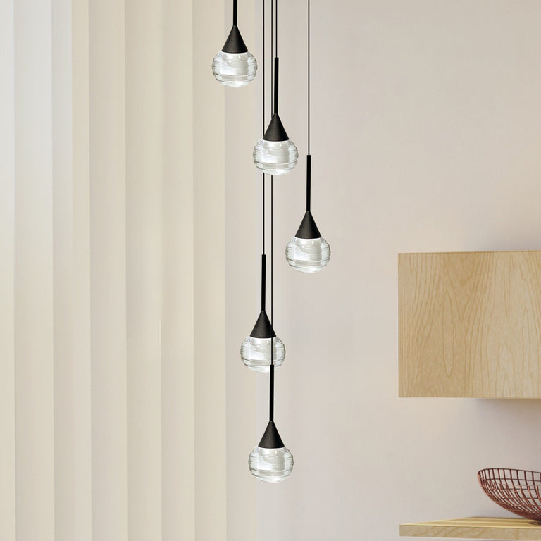 Toffee 5 Light LED Pendant Black