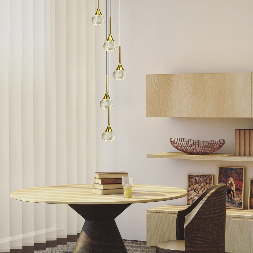 Toffee 5 Light LED Pendant Gold