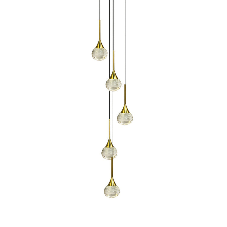 Toffee 5 Light LED Pendant Gold