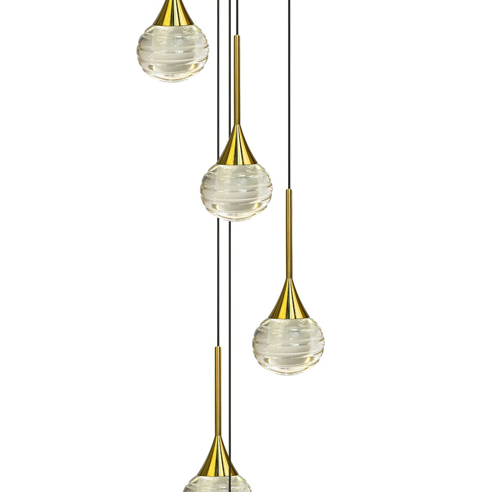 Toffee 5 Light LED Pendant Gold