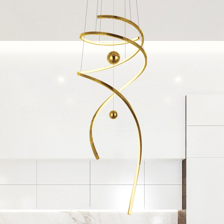 Tornado 800 LED Pendant Gold