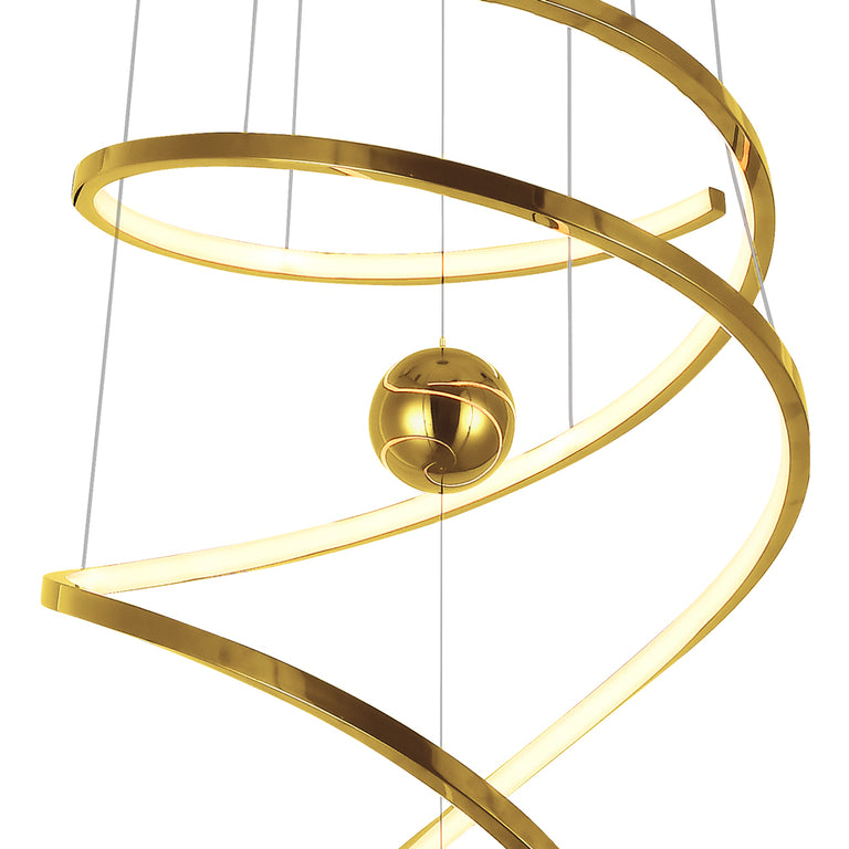 Tornado 800 LED Pendant Gold
