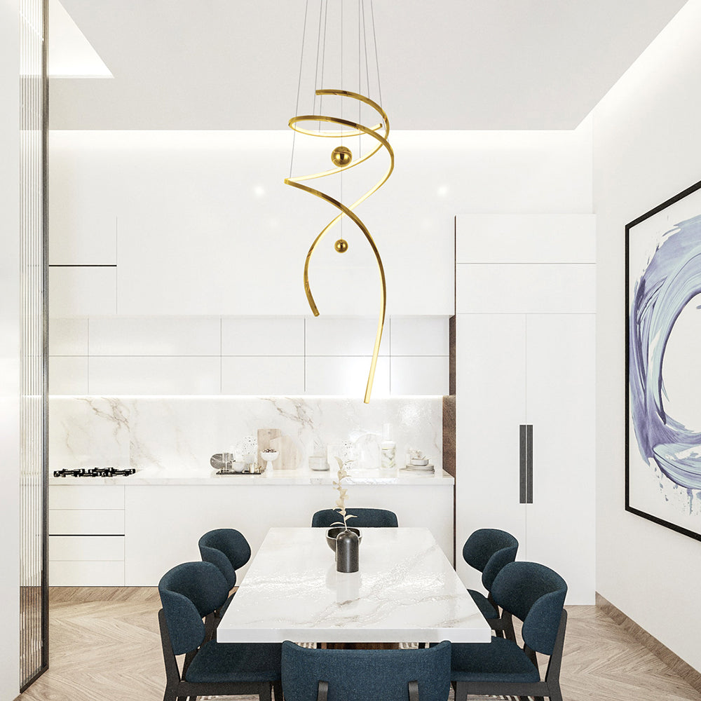 Tornado 800 LED Pendant Gold