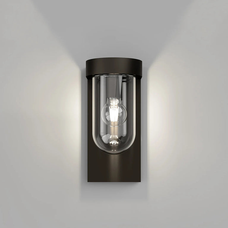 Tuva Outdoor Wall Light Old Bronze Round / Clear IP44