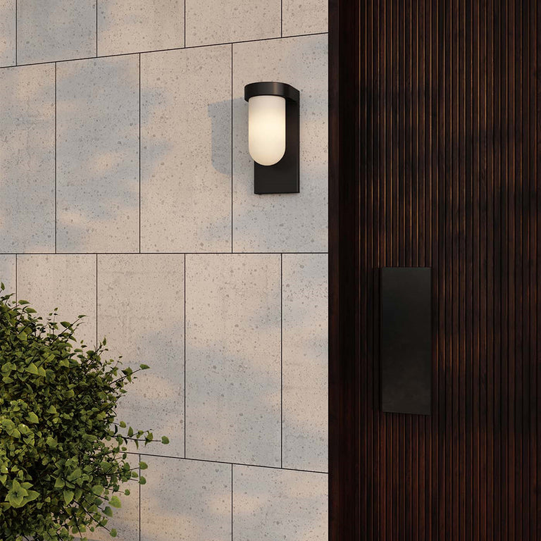 Tuva Outdoor Wall Light Old Bronze Round / White IP44