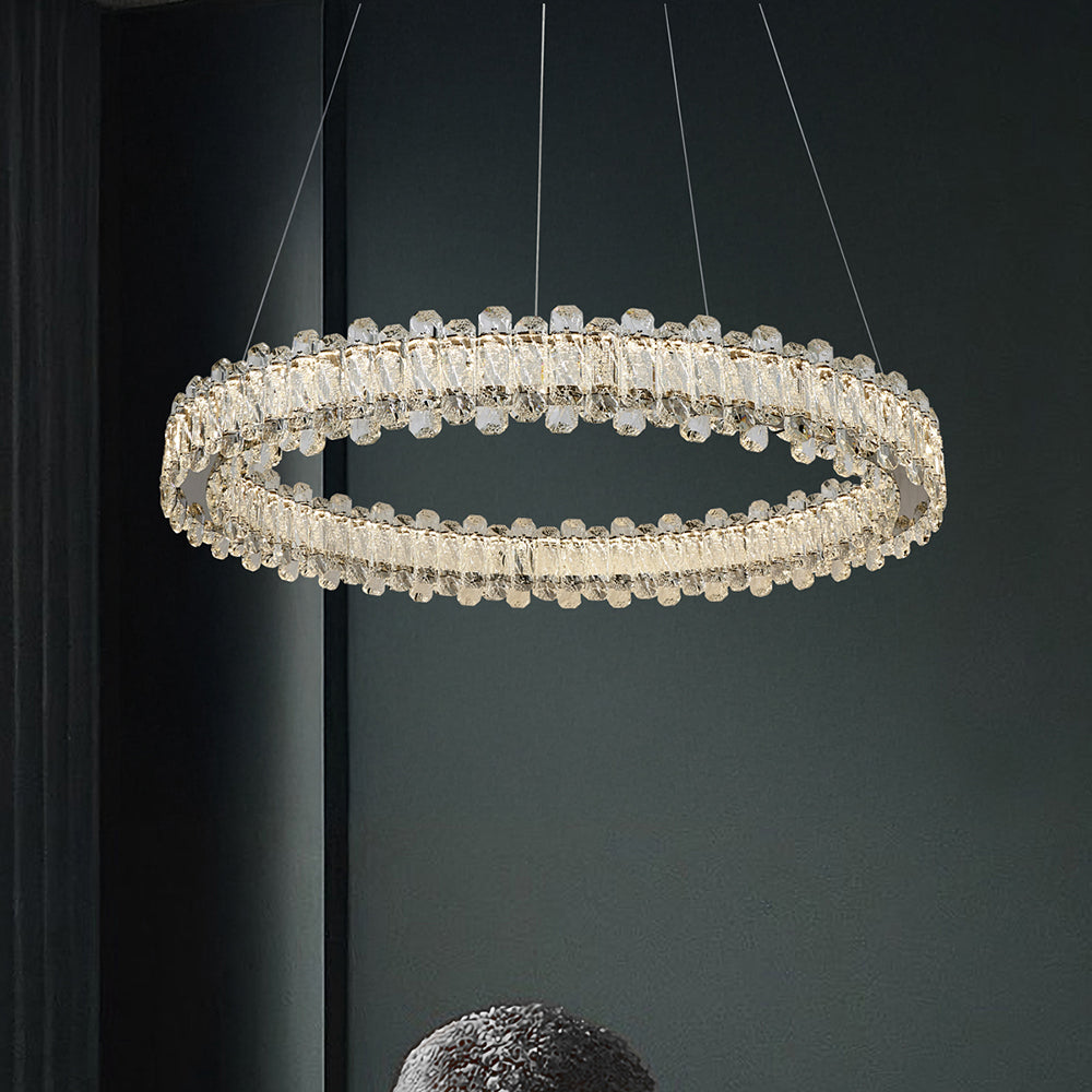 Twilight 800 Crystal LED Pendant Chrome / Tri-Colour