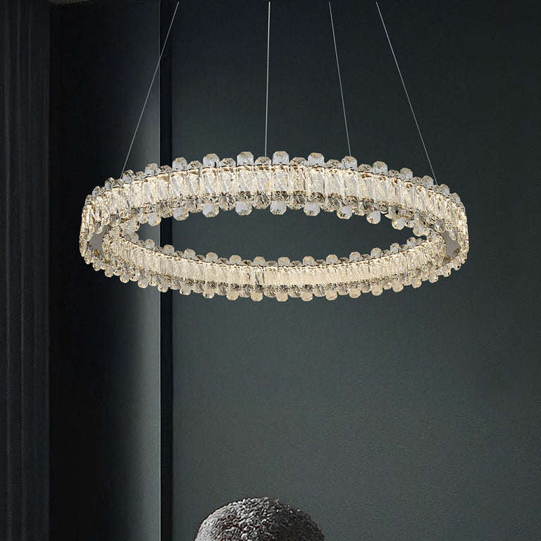 Twilight 800 Crystal LED Pendant Chrome / Tri-Colour