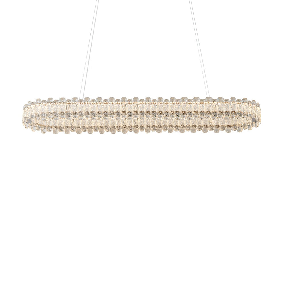 Twilight Oval Crystal LED Pendant Chrome / Tri-Colour