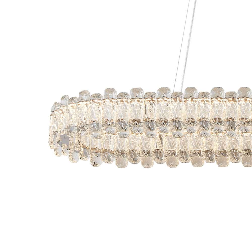 Twilight Oval Crystal LED Pendant Chrome / Tri-Colour