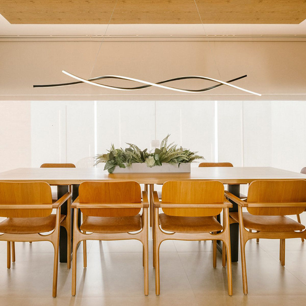 Twirl 2000mm 60W LED Pendant Black / Warm White