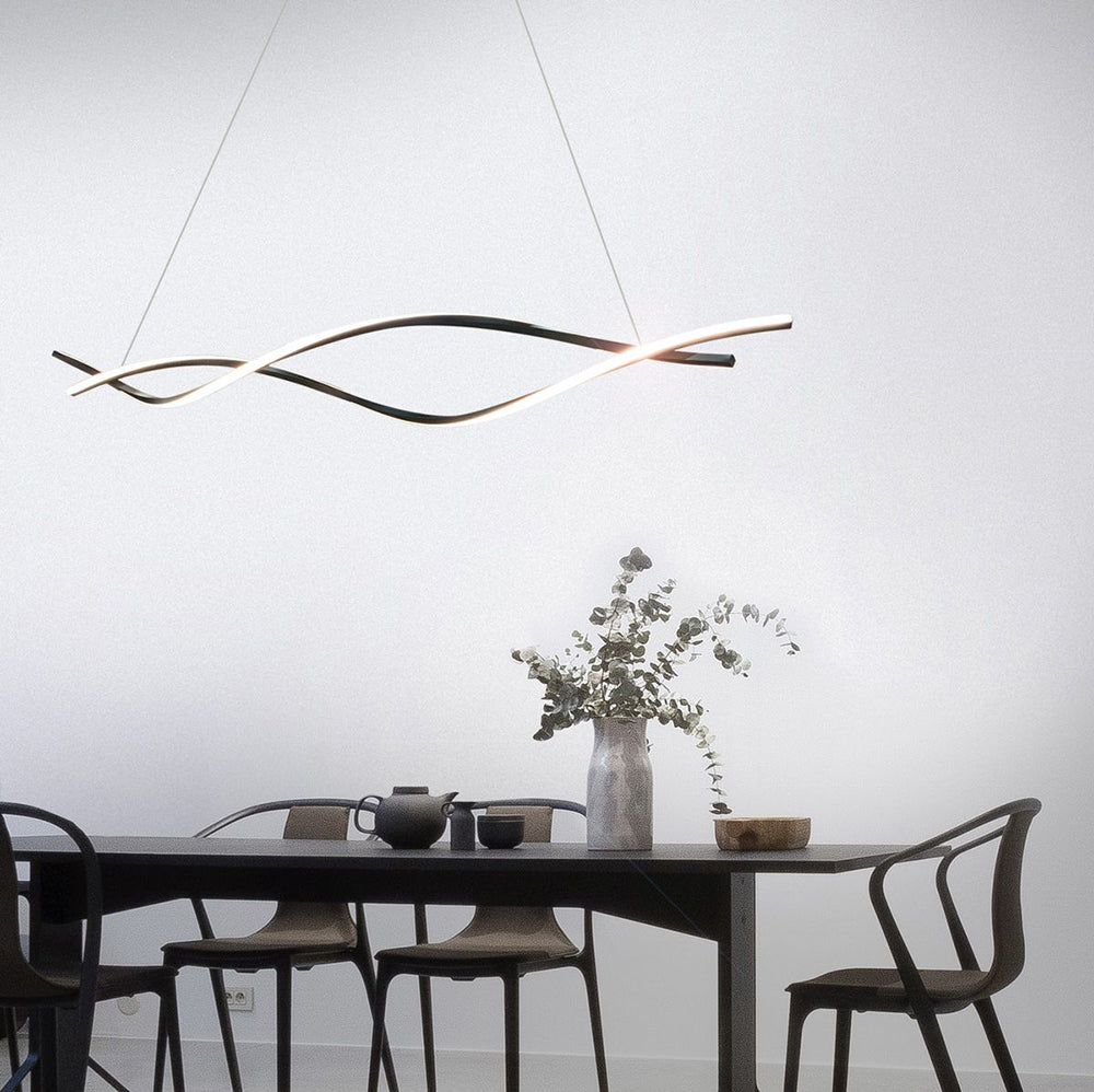 Twirl 1500mm 60W LED Pendant Black / Cool White