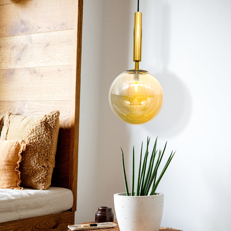 Victoria 200mm Pendant Gold / Gognac