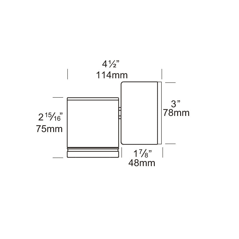 Wall Down Lite 240V Retro Stainless Steel - DL/R/SS