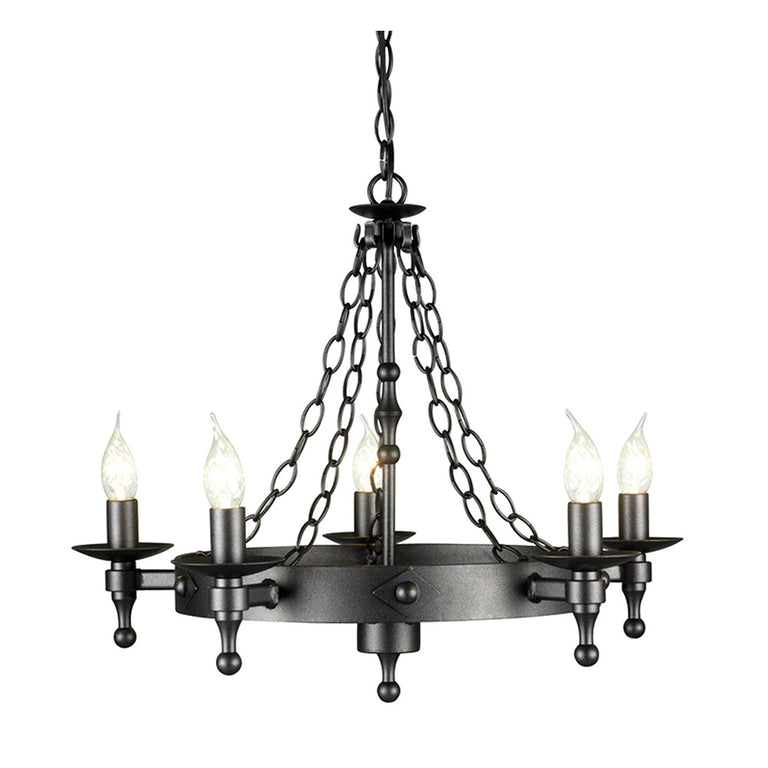 Warwick 5 Light Chandelier Graphite Black - WR5/GRAPHITE