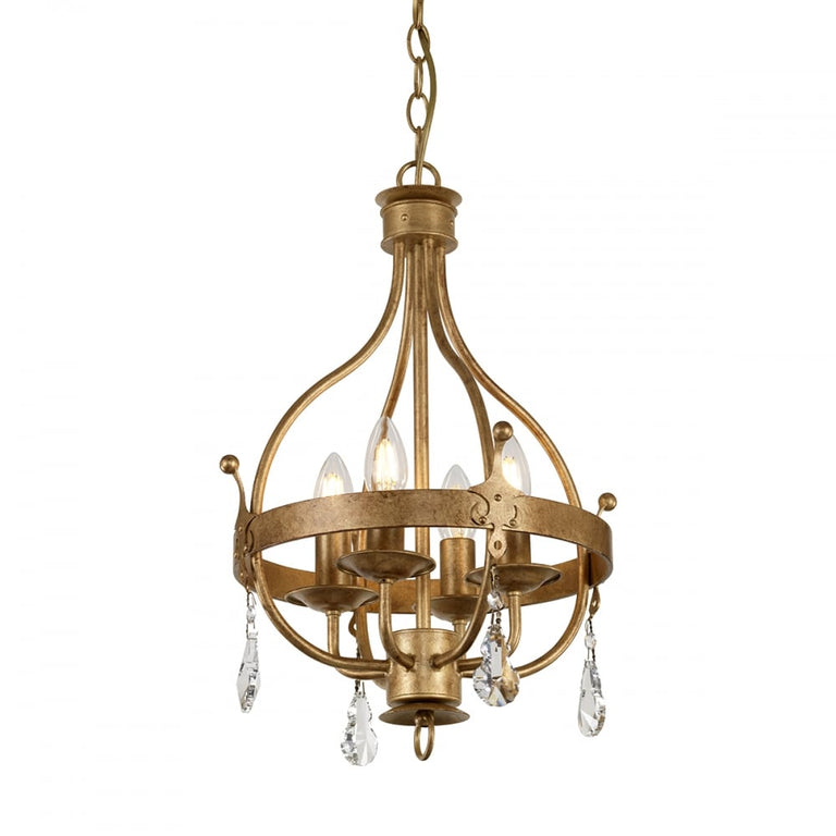 Windsor 4 Light Chandelier Gold Patina - WINDSOR4-GOLD