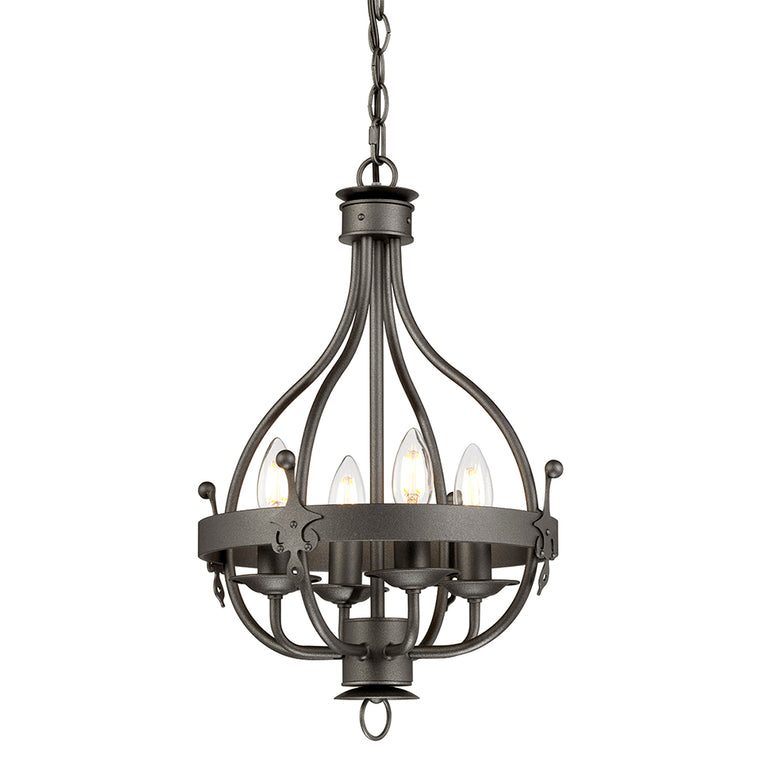 Windsor 4 Light Chandelier Graphite - WINDSOR4-GR